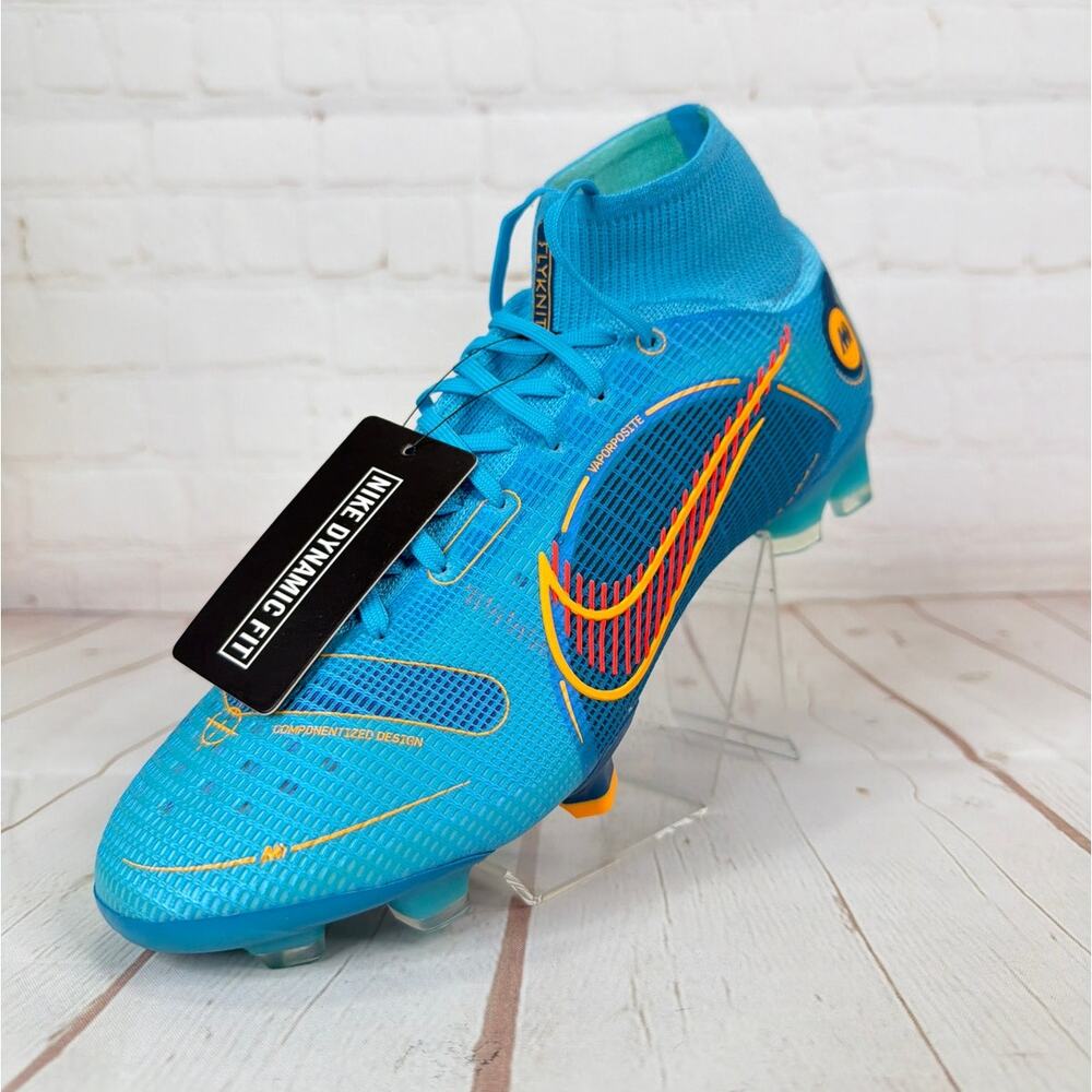 Nike Mercurial Superfly 8 Elite FG Chlorine Blue Soccer Cleats Sz 9.5 DJ2839-485 - Picture 3 of 10
